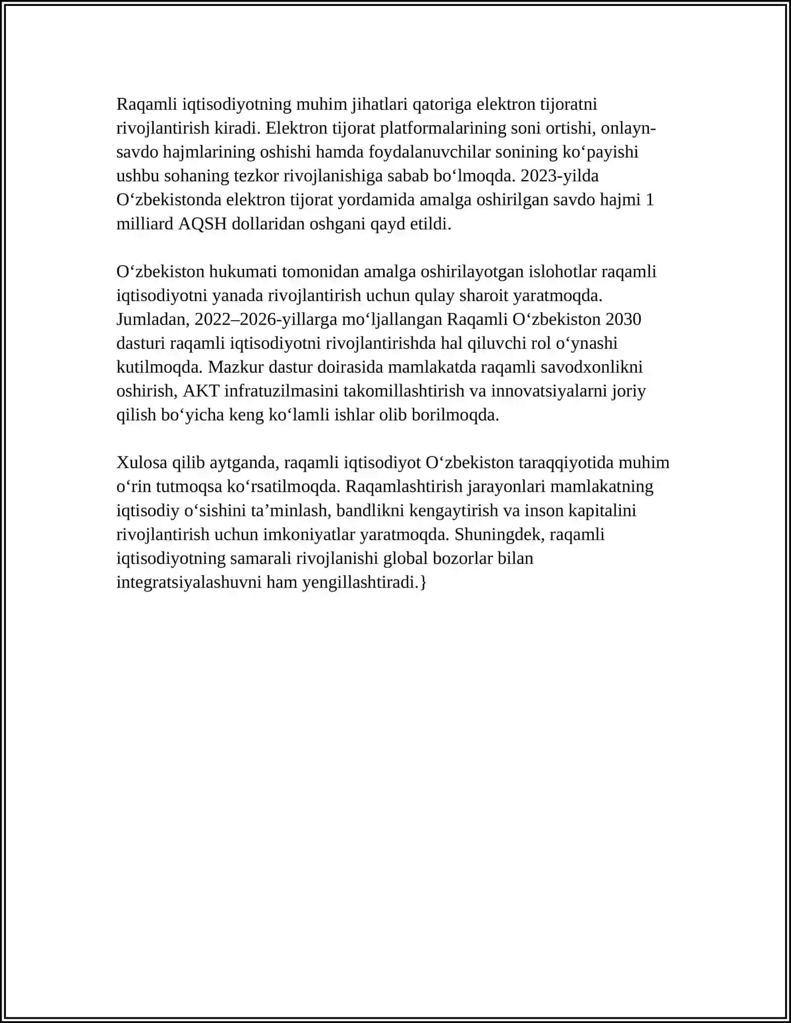 O'ZBEKISTONDA RAQAMLI IQTISODIYOTNING RIVOJLANISHI 4