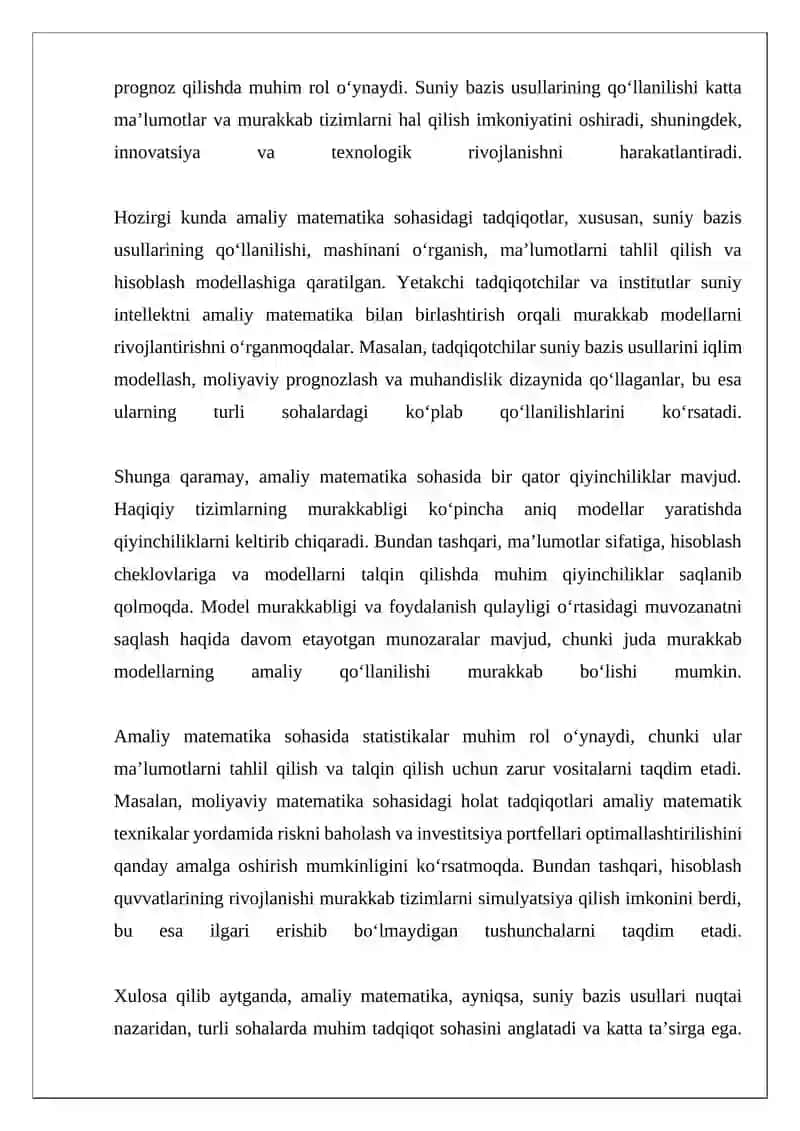 MUSTAQIL ISH AMALIY MATEMATIKA (SUNIY BAZIS USULI) 4