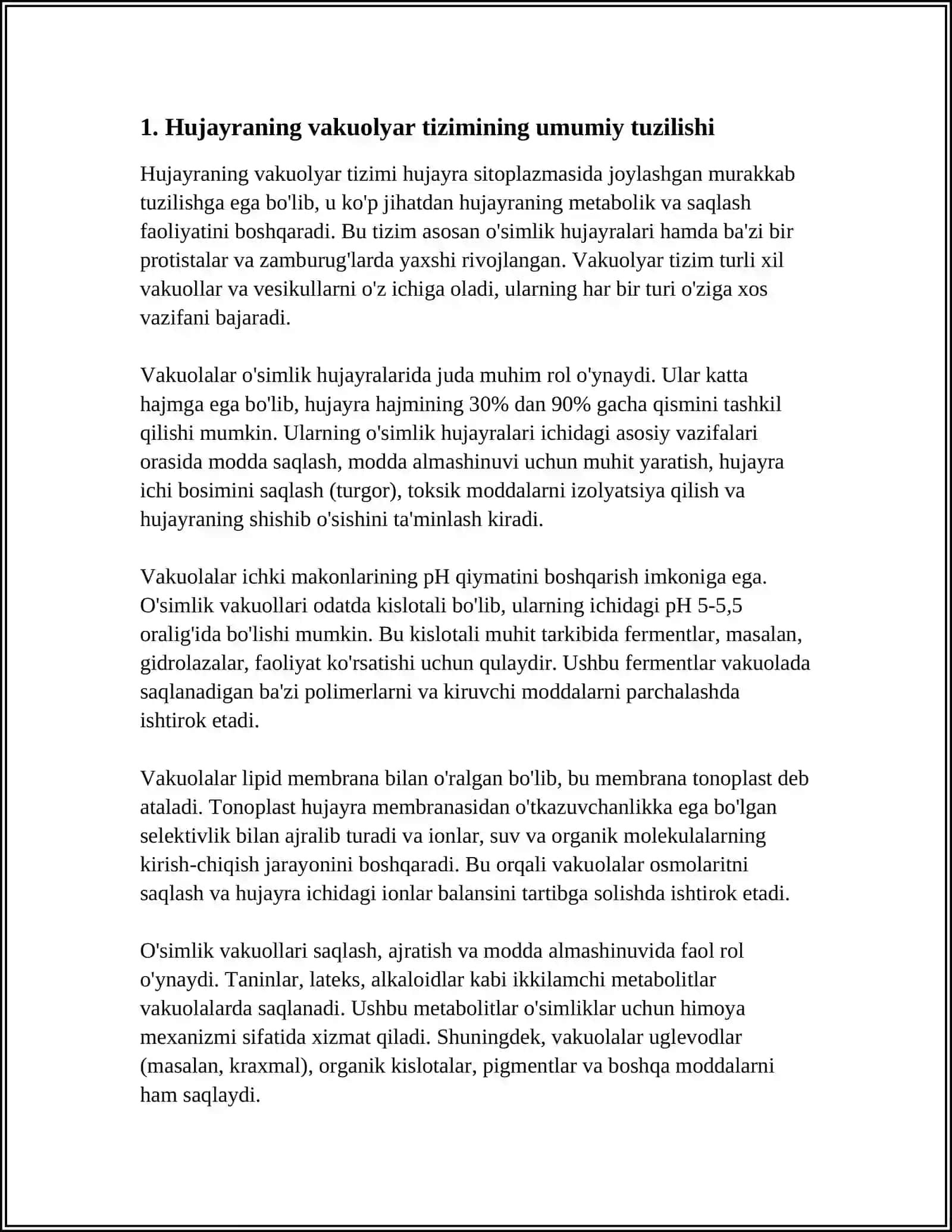 HUJAYRANING VAKUOLYAR TIZIMI. GOLJI APPARATI. LIZOSOMA 4