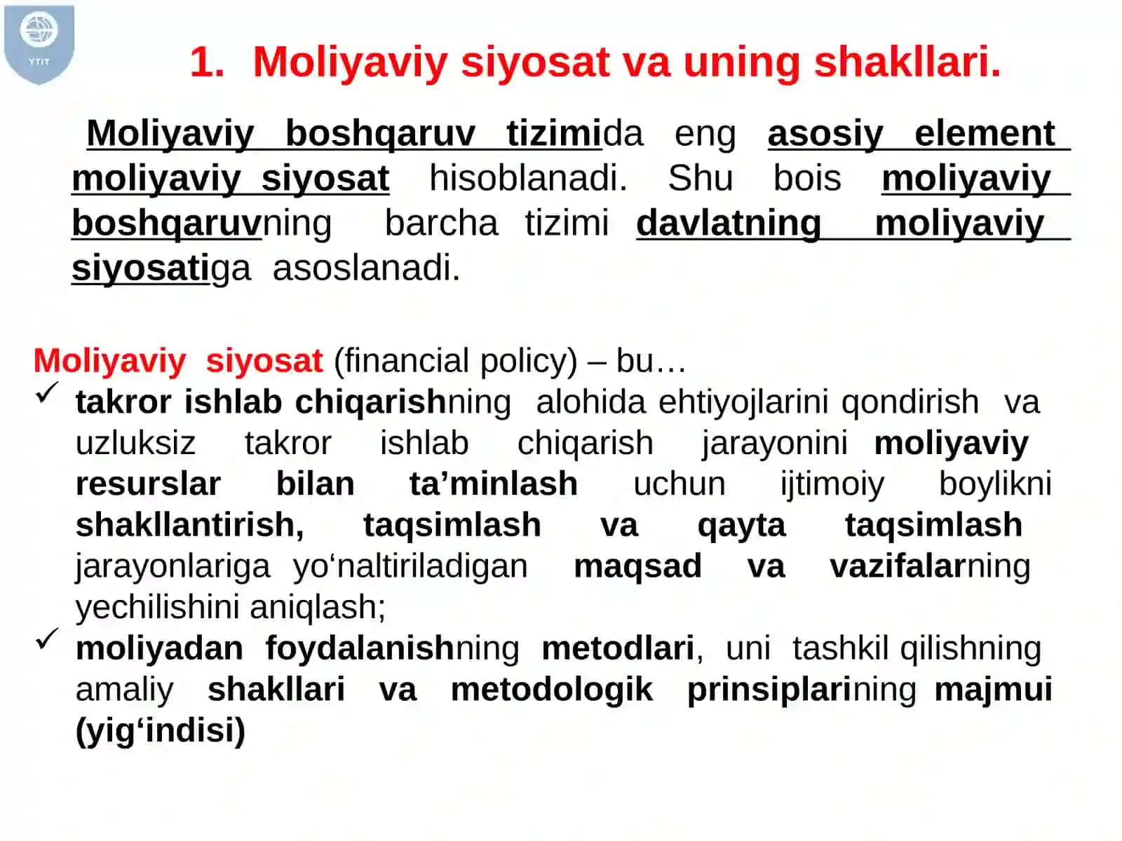 Moliyaviy siyosat va moliyaviy qarorlar 4