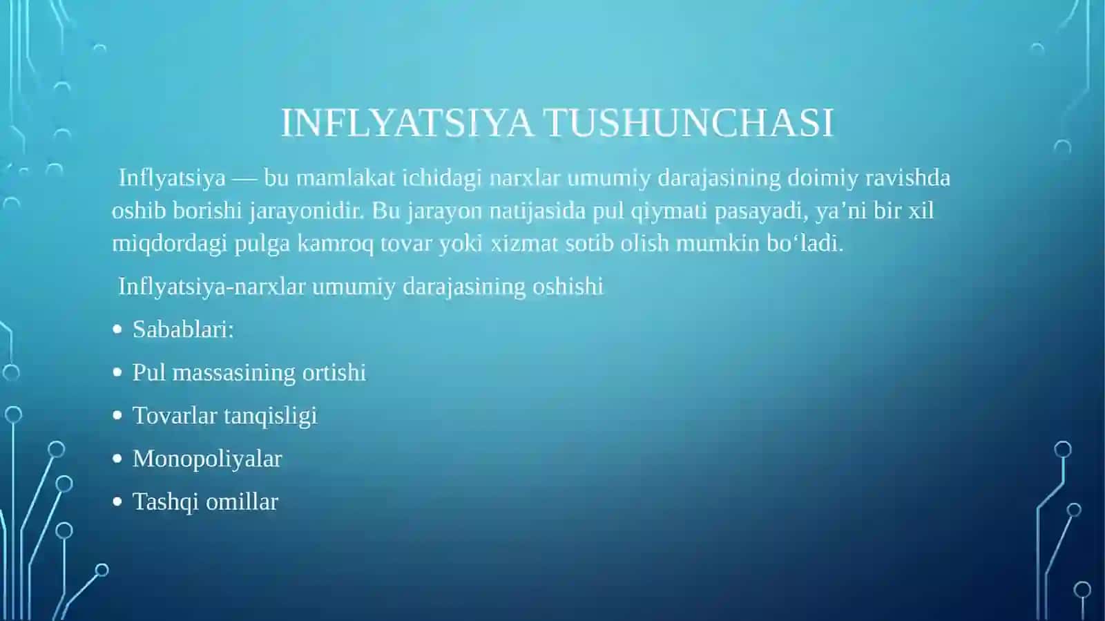 Bozor iqtisodiyotida davlatning narx va inflyatsiyaga qarshi siyosatlari 4