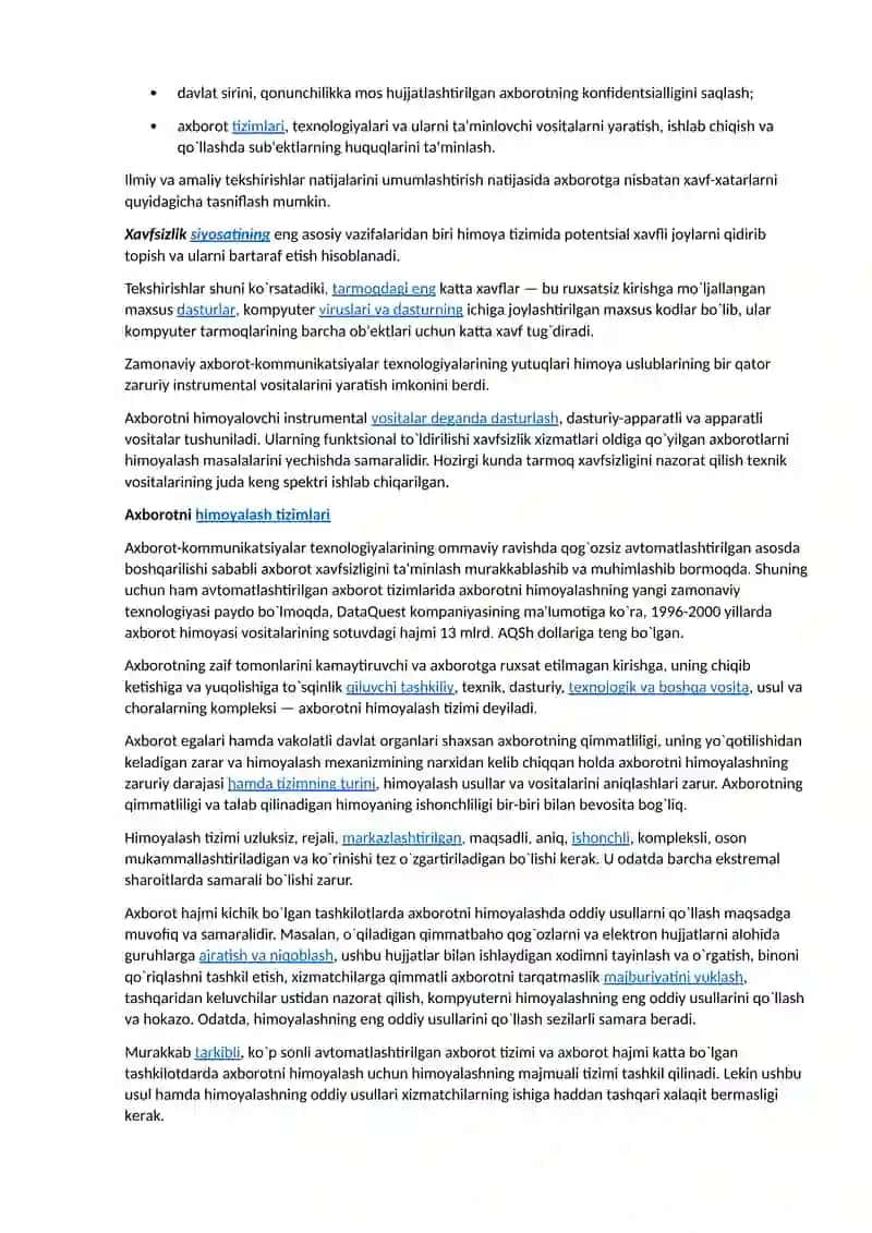 О‘ZВЕКISТОNDА АХВОRОТ HАVFSIZLIGINI МА’NАVIY VА HUQUQIY АSОSLАRI 4