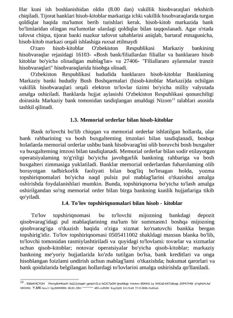 Banklarda hisob kitob operatsiyalari hisobi 4