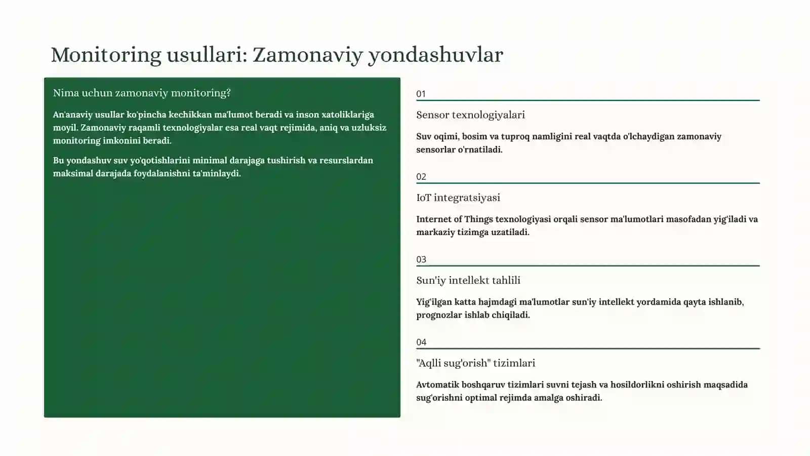 Sug'orish tarmoqlarini texnik holatini baholash va monitoring usullari 4
