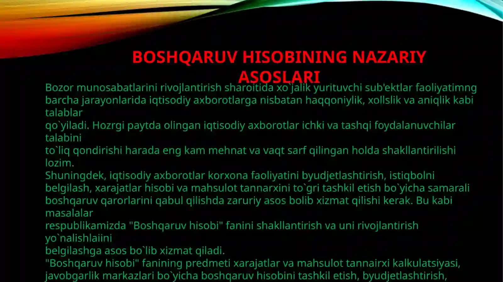 Boshqaruv hisobi fanining predmeti va metodi 4