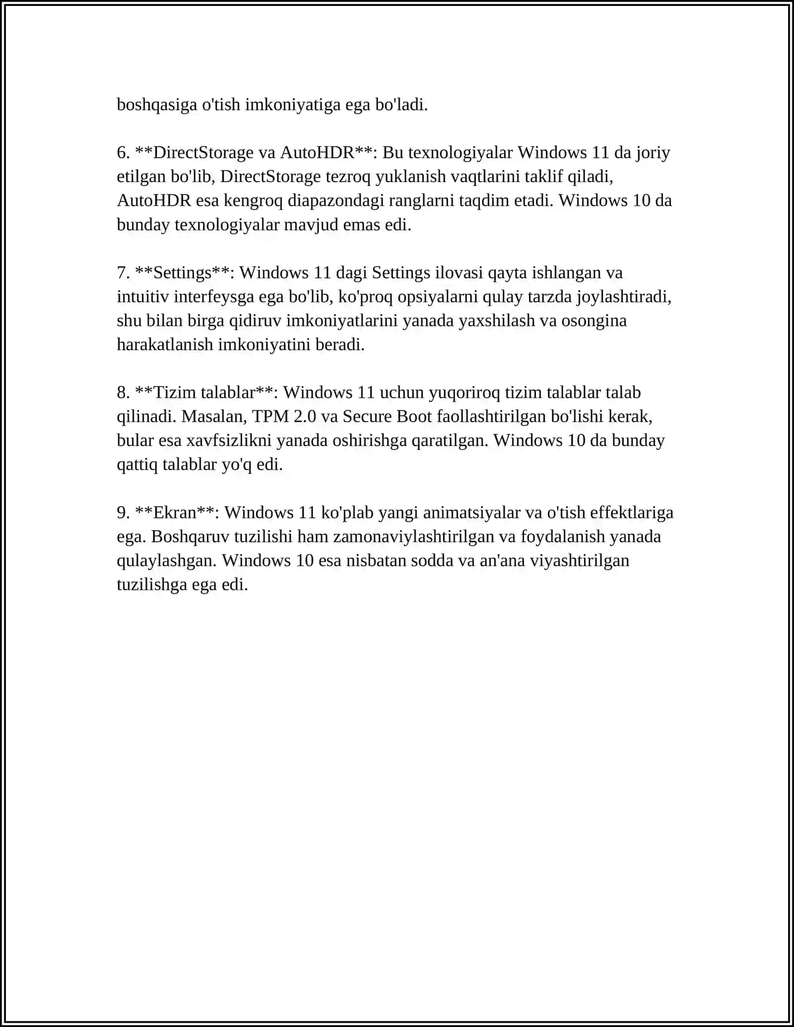 WINDOWS 10, 11 OPERATSION TIZIMLARI VA ULARDAGI YANGI IMKONIYATLARI VA QULAYLIKLARI 4