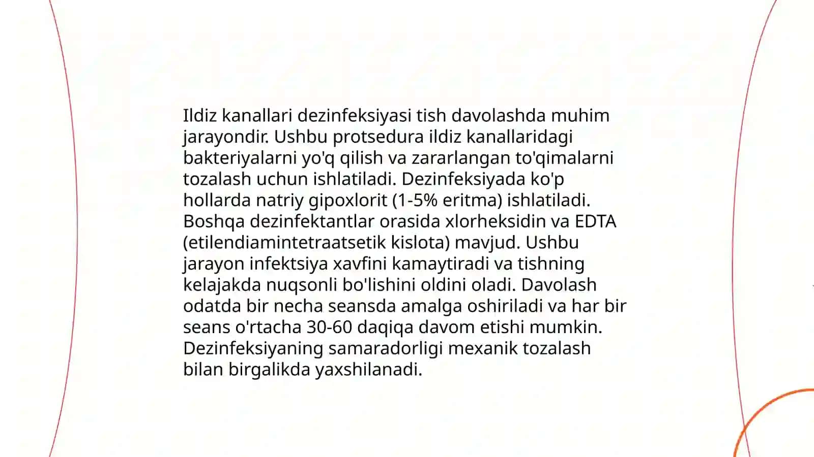 Infitsirlangan ildiz kanallarini zararsizlantirish uchun qo'llaniladigan antiseptiklar 4