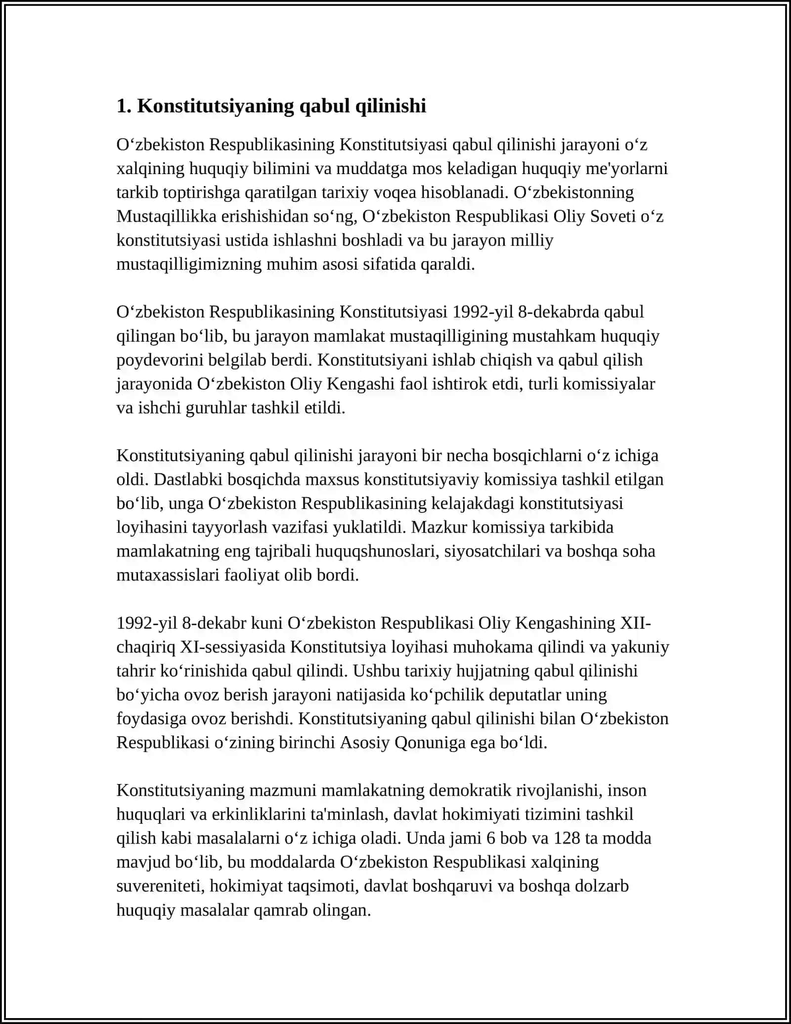 MUSTAQILLIK YILLARIDA DAVLAT BOSHQARUVI TIZIMIDA AMALGA OSHIRILGAN ISLOHOTLAR 4