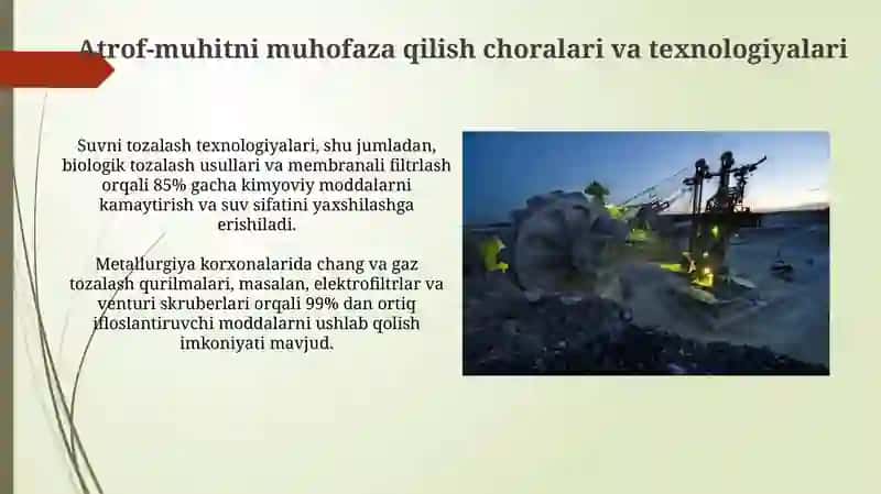 Konchilik, kimyo, metallurgiya sanoati va atrof-muhit muhofazasi 4