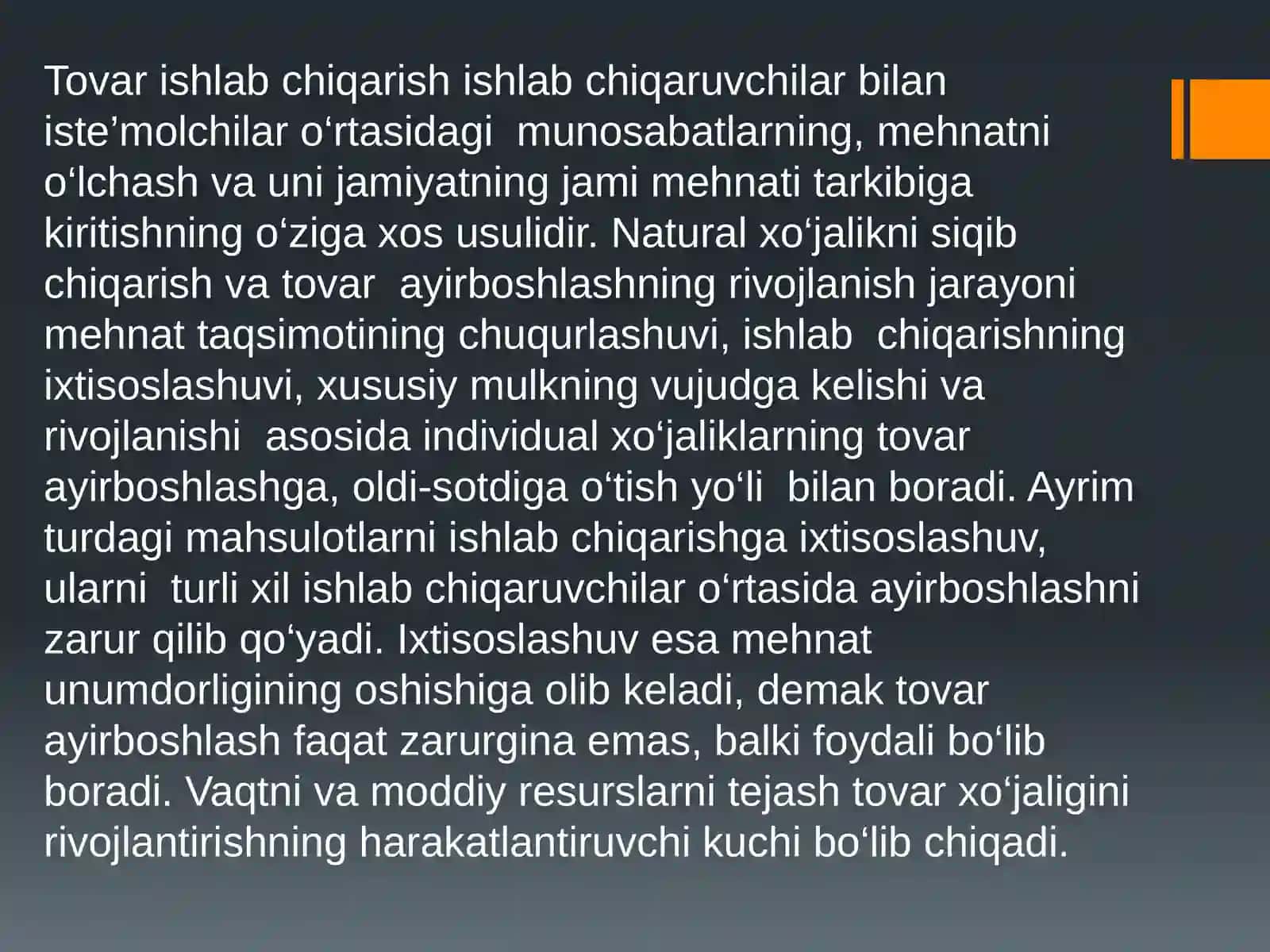 TOVAR-PUL MUNOSABATLARI RIVOJLANISHI BOZOR IQTISODIYOTI SHAKLLANISHI 4