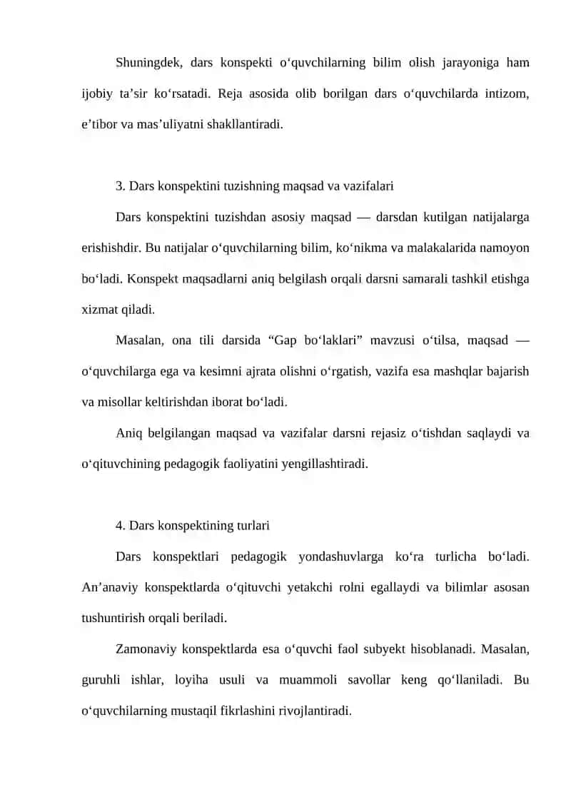DARS KONSPEKTINI TUZISHNING NAZARIY VA AMALIY ASOSLARI 4