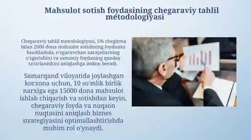 Mahsulot sotishdan foydanin marjinal tahlili metodikasi 4