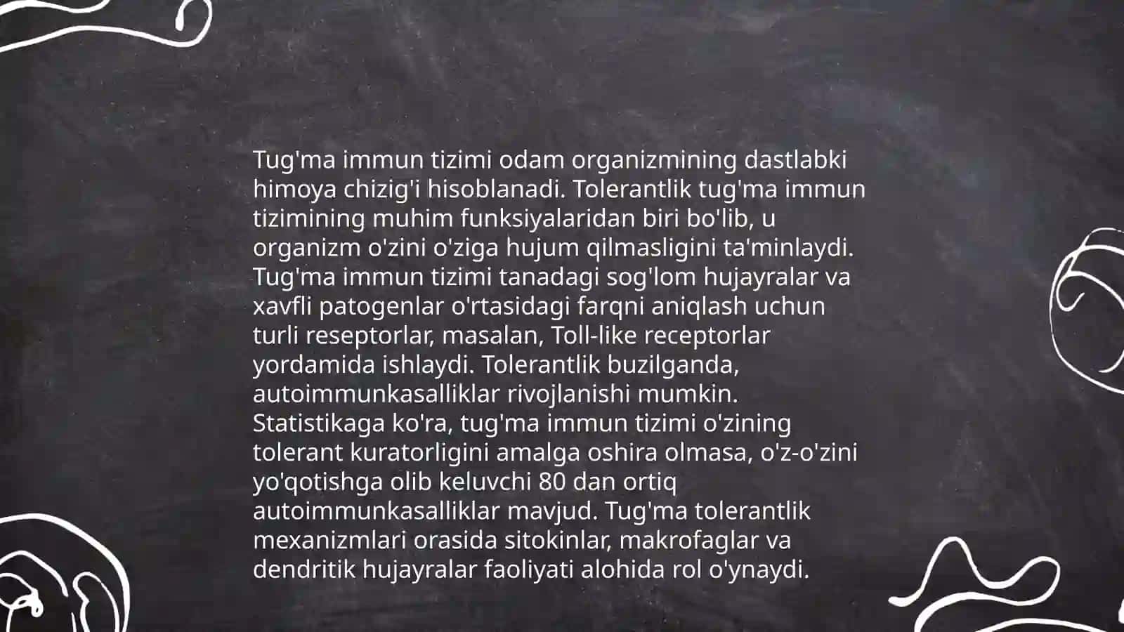 Immunologik tolerantlik. Tug'ma tolerantlik 4