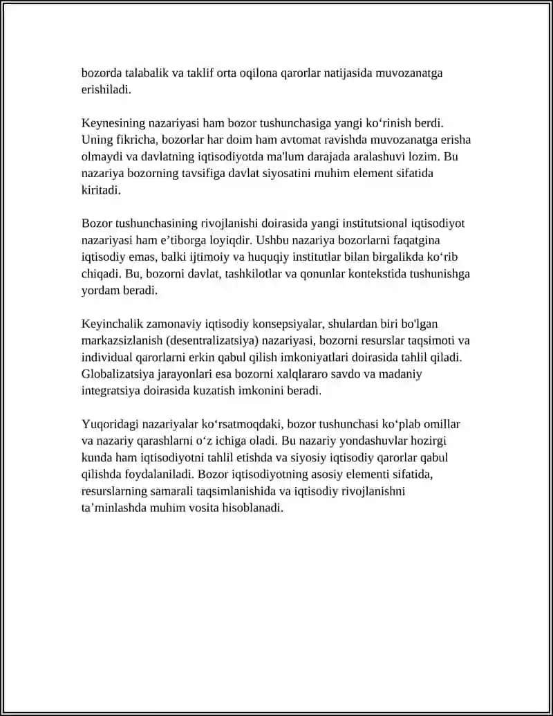 Bozor Tushunchasi Vujudga Kelishi va Rivojlanishi Iqtisoddagi Roli 4