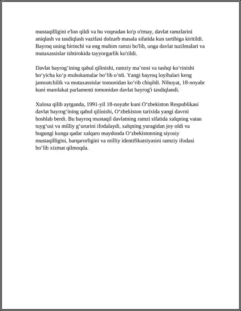 OʻZBEKISTON RESPUBLIKASI DAVLAT RAMZLARINING QABUL QILINISHI 4
