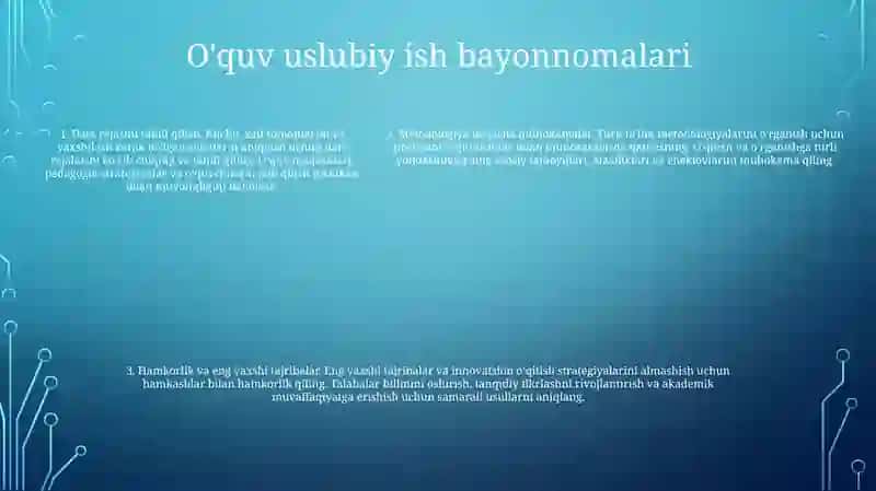 Pedagogika Kollejida Amalga Oshiradigan O'Quv Metodik Ishlarni O'Ganish Reja Va Bayonomalar Bilan Tanishish Hamda Tahlil Qilish 4