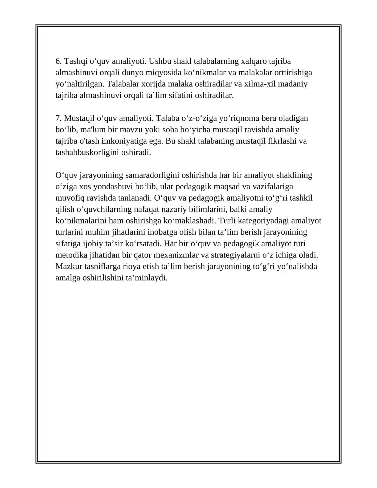 ÒQUV VA PEDAGOGIK AMALIYOTNI TASHKIL ETISH SHAKLLARI 4