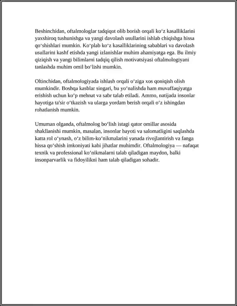 MENING KELAJAKDAGI KASBIM OFTALMOLOG 4