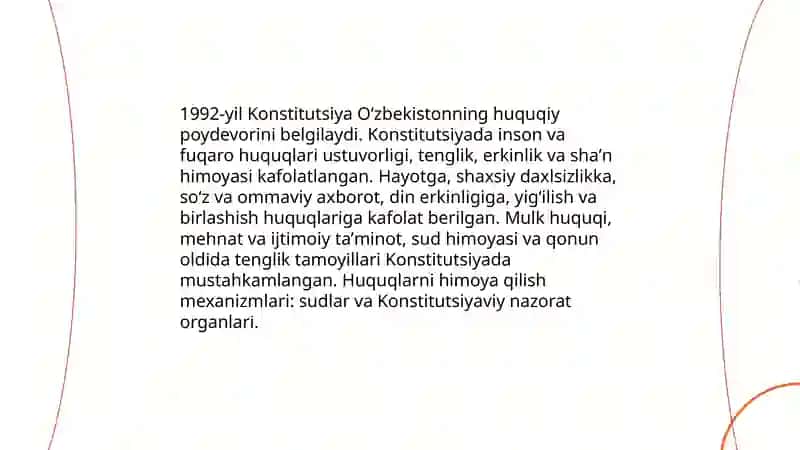 O‘zbekistonda inson huquqlari va erkinliklari kafolatining yaratilishi 4