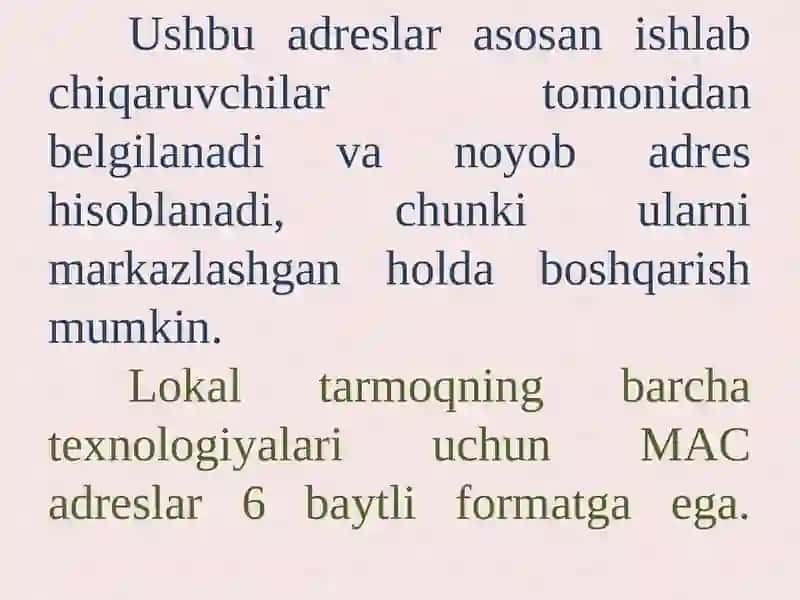 Kompyuter tarmog`ida adreslash. IP adreslarni taqsimlash 4