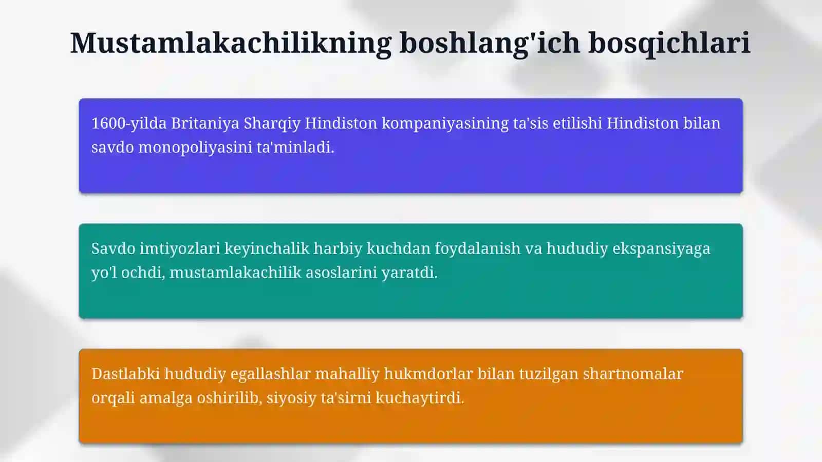 XlX asr I yarmida Hindiston xalqlari mustamlakichilik zilmi ostida 4