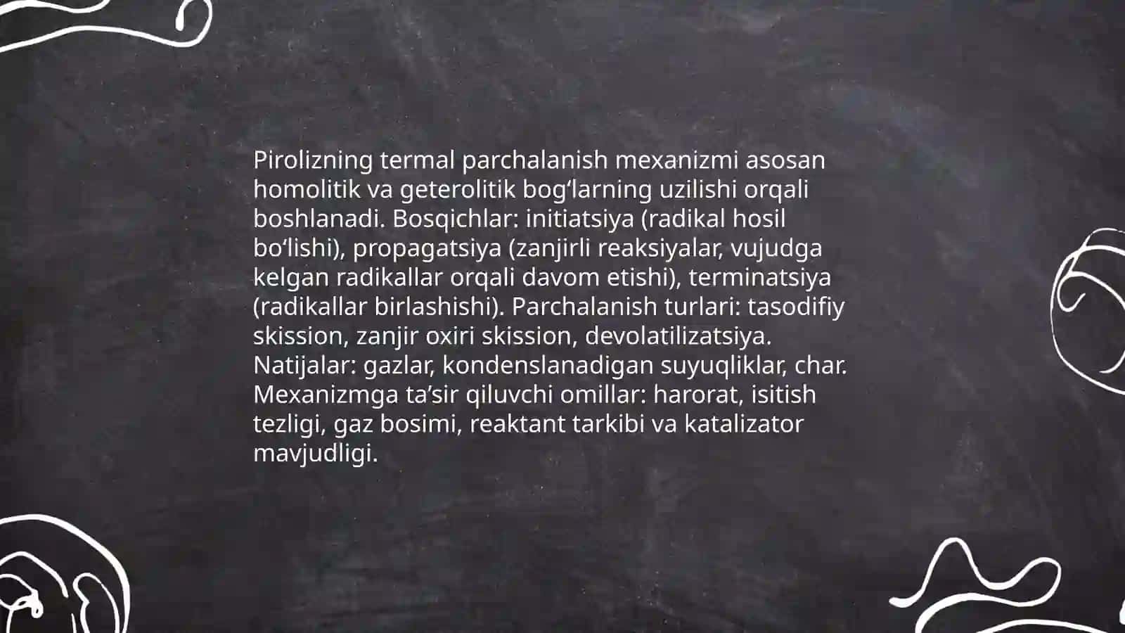 Piroliz jarayoni 4