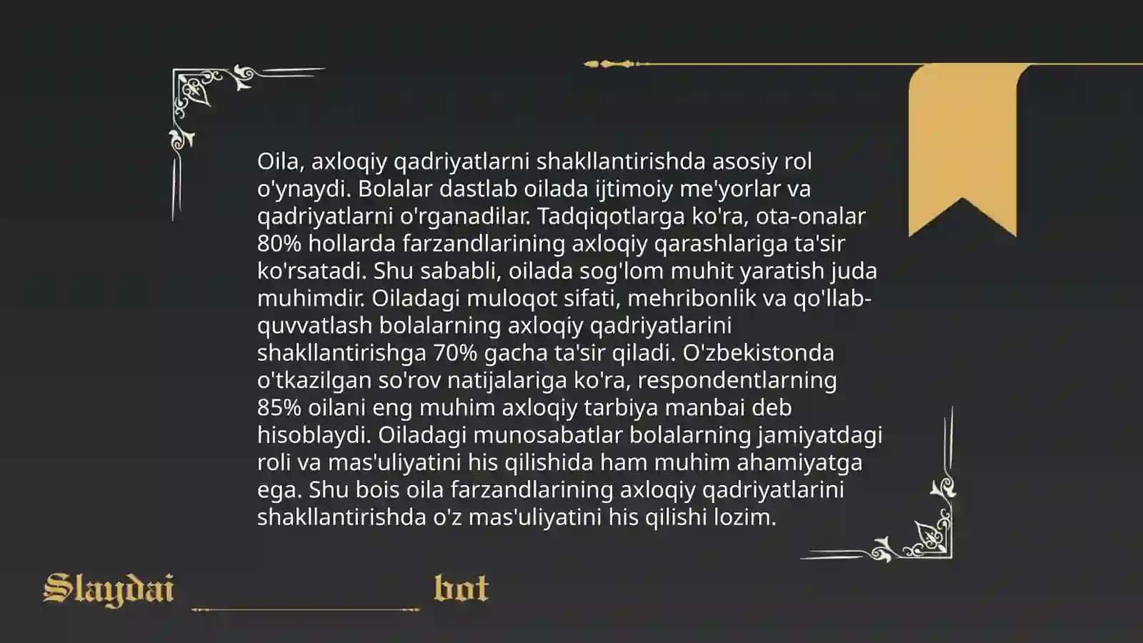 Oilada bolalarni axloqiy va ekologik tarbiyalash 4