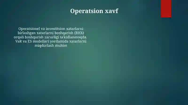 Investitsion xatarlar va ularni kamaytirish yo‘llari 4
