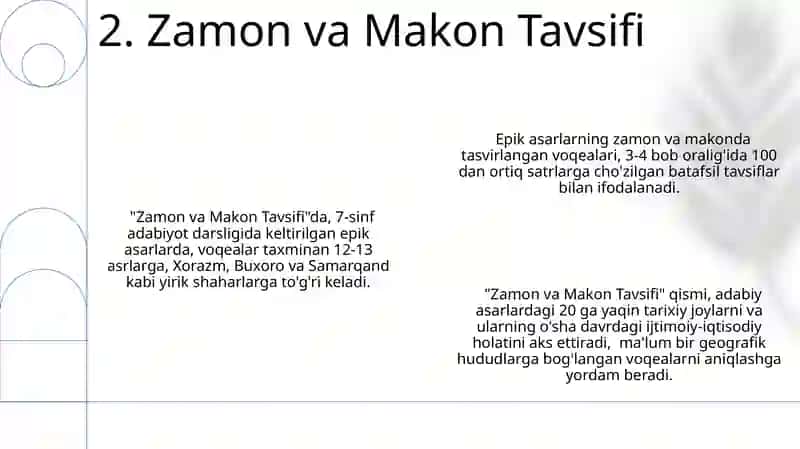 Epic asarlarni tahlil qilish ( 7- sinf adabiyoti darsligi asosida ) 4