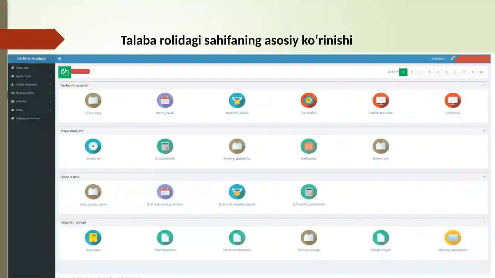 HEMIS axborot tizimida “Talaba roli” funksiyalari va kredit-modulda o‘qish tartibi 4