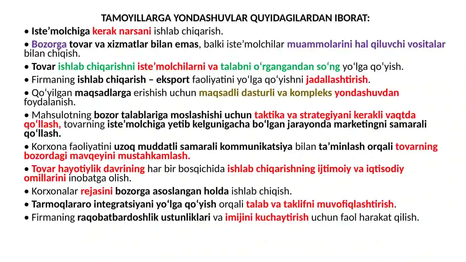 MARKETINGNING FUNKSIYALARI, VAZIFALARI VA TAMOYILLARI 4