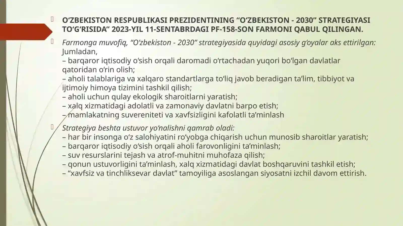 O’zbekiston2030 “Strategiyasi” 4