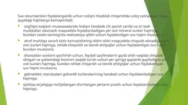Suvresurslaridanfoydalanganlikvayerqaridan(nedr)foydalanganlikuchunsoliq 4