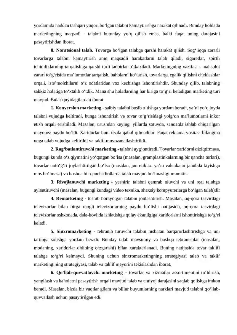 Marketingning boshqarishning ahamiyati va zamonaviy konsepsiyasi 4