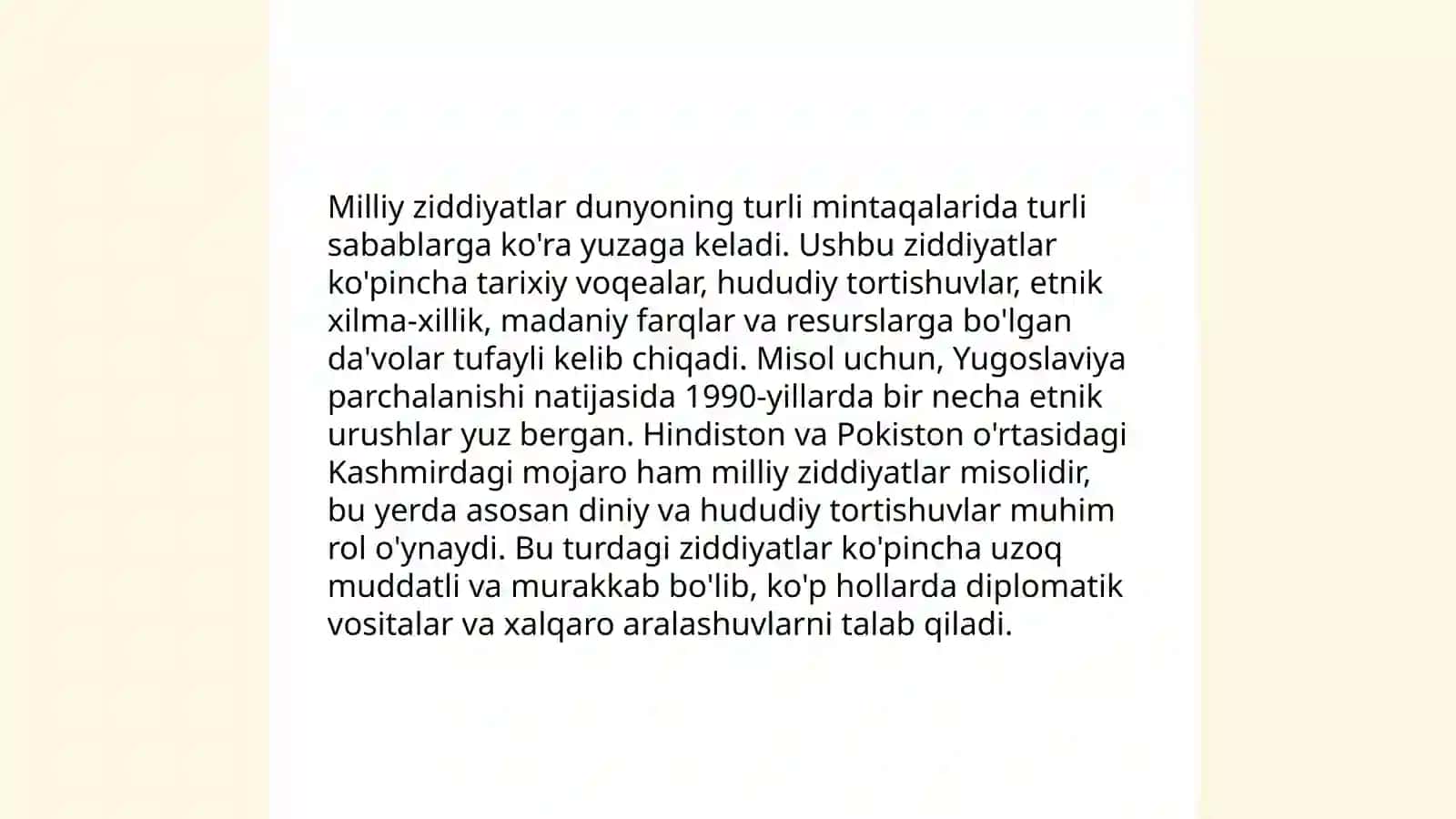 Millatchilik va milliy ziddiyatlarning salbiy oqibatlari 4