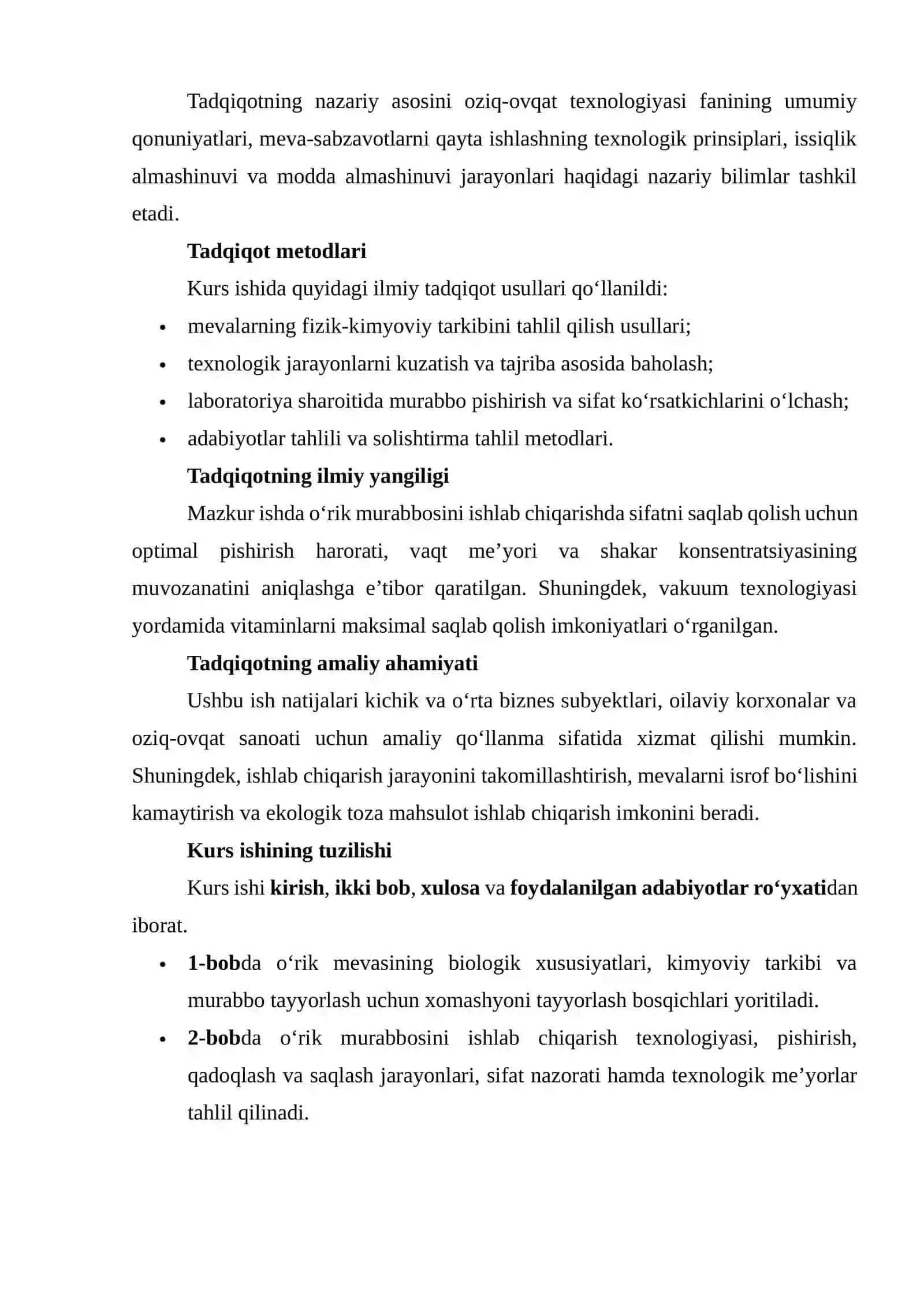 O‘rik mevasining xususiyatlari va murabbo ishlab chiqarishga tayyorlash 4