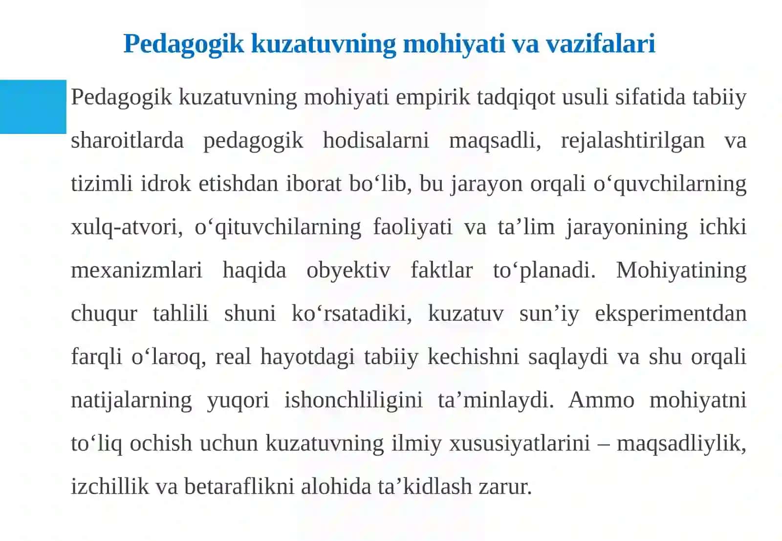 Pedagogik kuzatuv 4