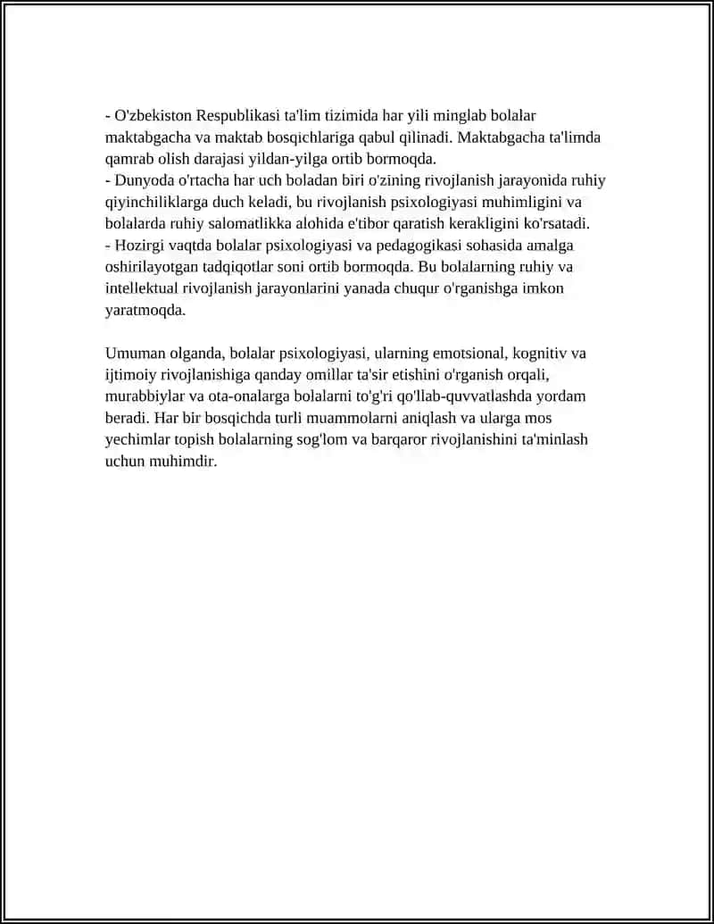 Bolalar psixologiyasi muomolarni oʻrganish 4