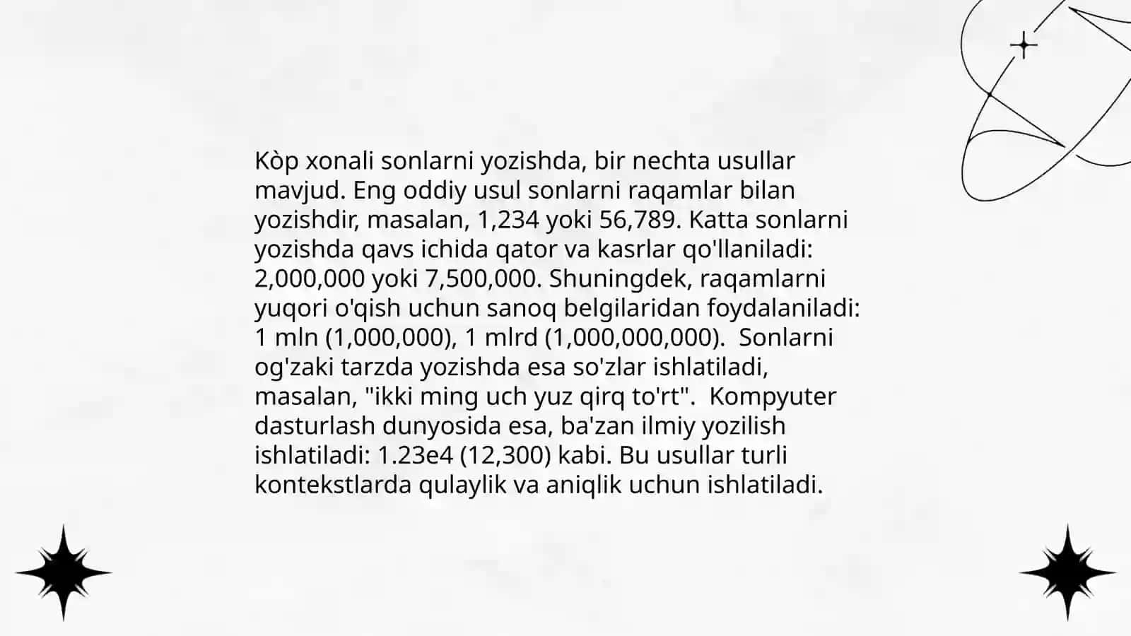 Kòp xonali sonlar ustida arifmetik amallarni òrgatish algoritmi 4