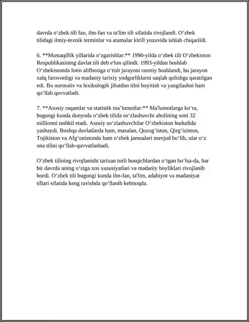 ONA TILI VA O'QISH SAVODXONLIGI FANI TO'GARAK REJASINI TUZISH 4