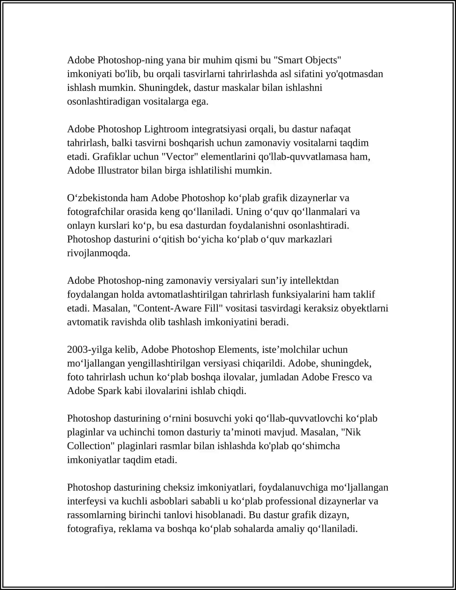ADOBE PHOTOSHOP DASTURINING ASOSIY TUSHUNCHALARI 4