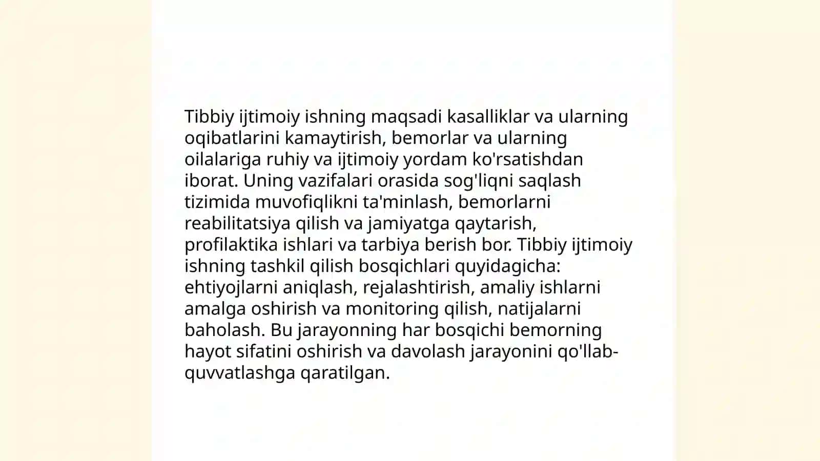 Tibbiy ijtimoiy ish tushunchasi va uni tashkil qilish bisqichlari 4