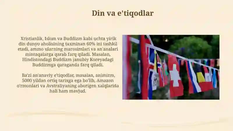 Dunyo xaqlari madaniyatidagi umumiylik va farqlar 4