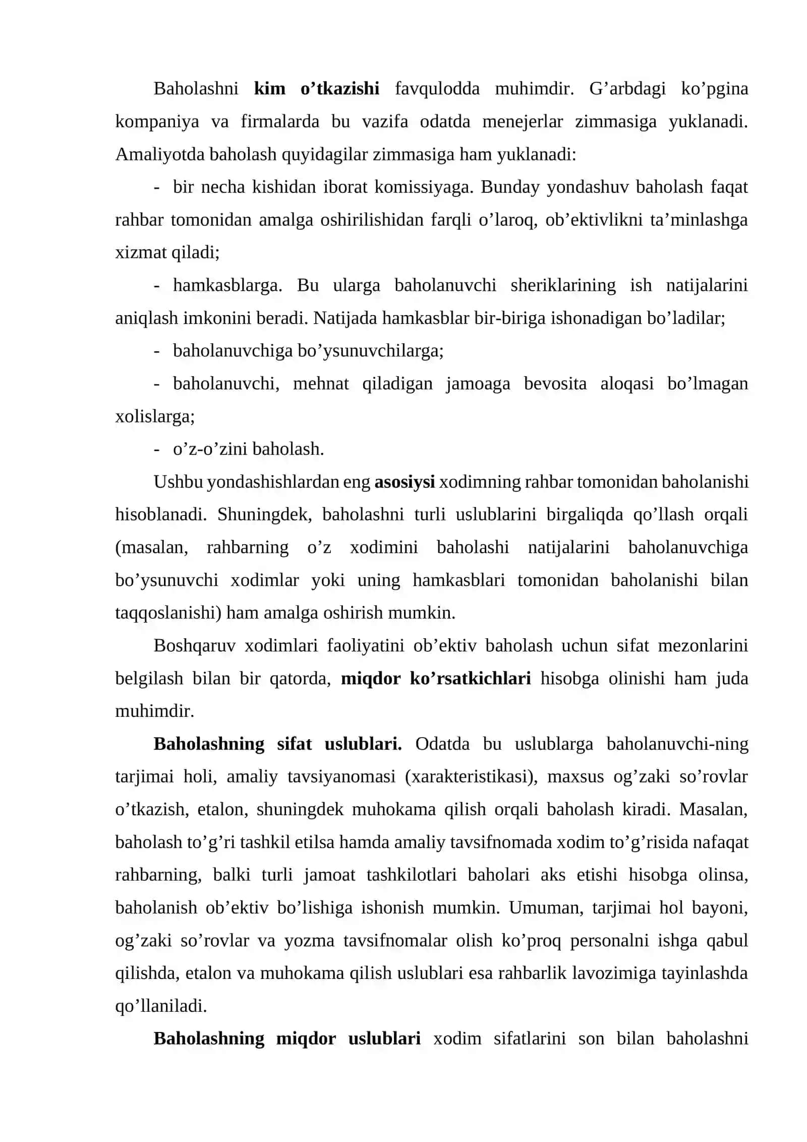 Personal faoliyatini baholashning zamonaviy uslublari 4
