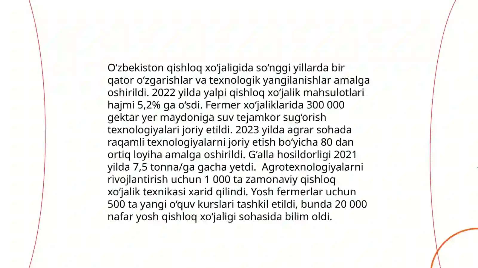 Mustaqil yillarda Qishloq xoʻjaligi va sanoat sohasida oʻzgarishlar 4