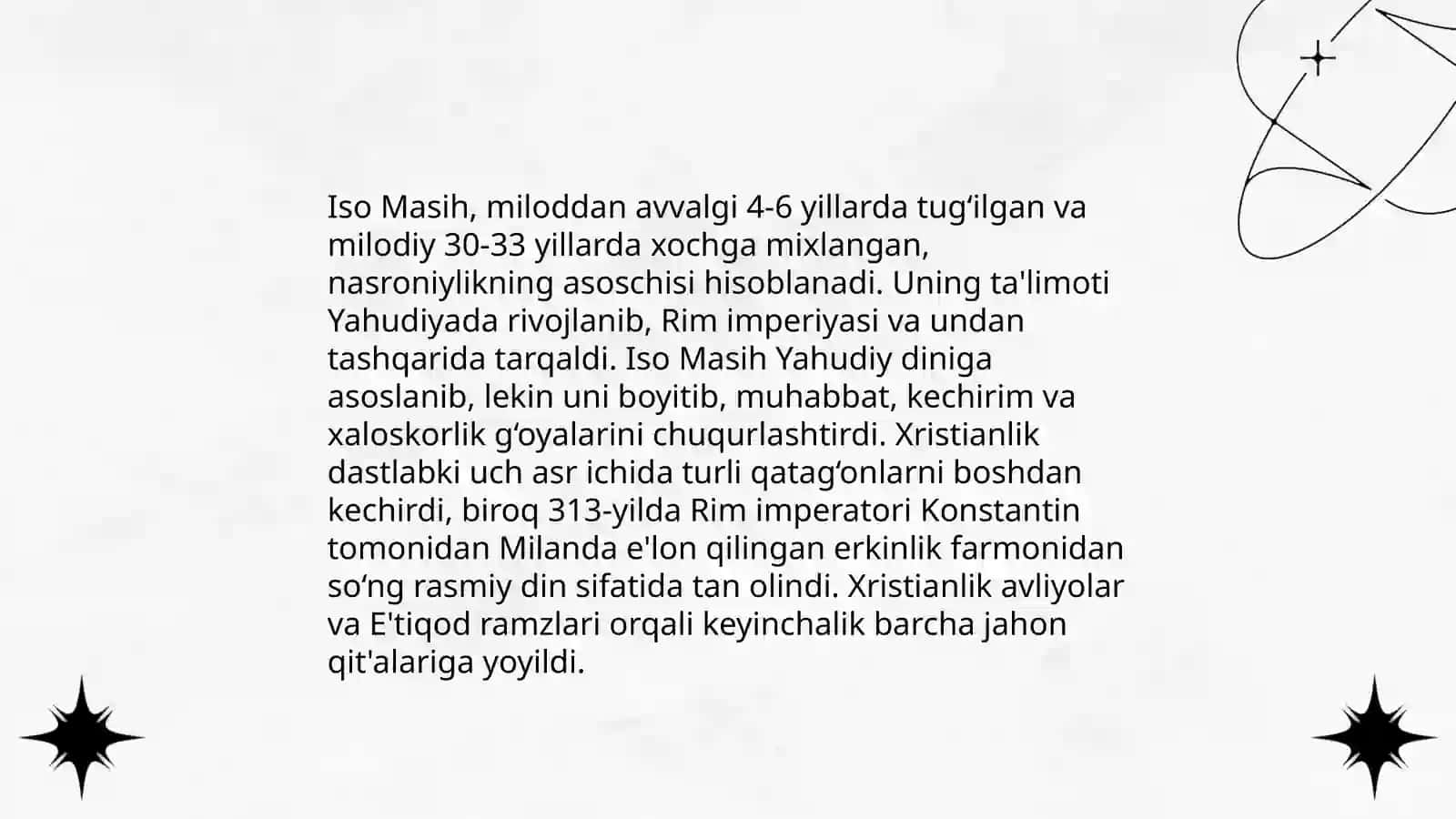 Xristianlikning paydo bo'lishi, aqidalari, asosiy yo'nalishlari, ta'limotlari va manbalari 4