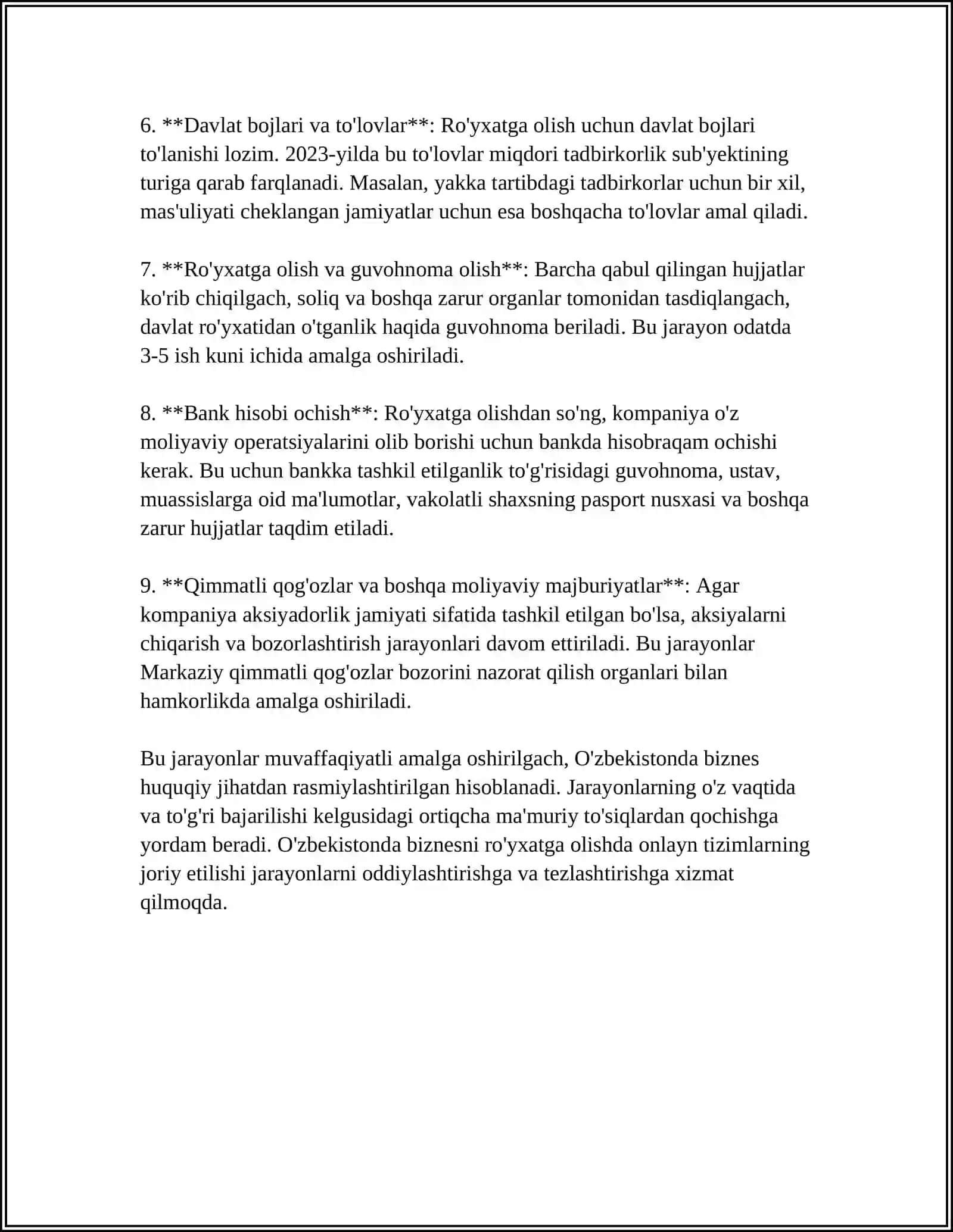 OʻZBEKISTONDAGI BIZNESNING TASHKILIY XUQUQI 4