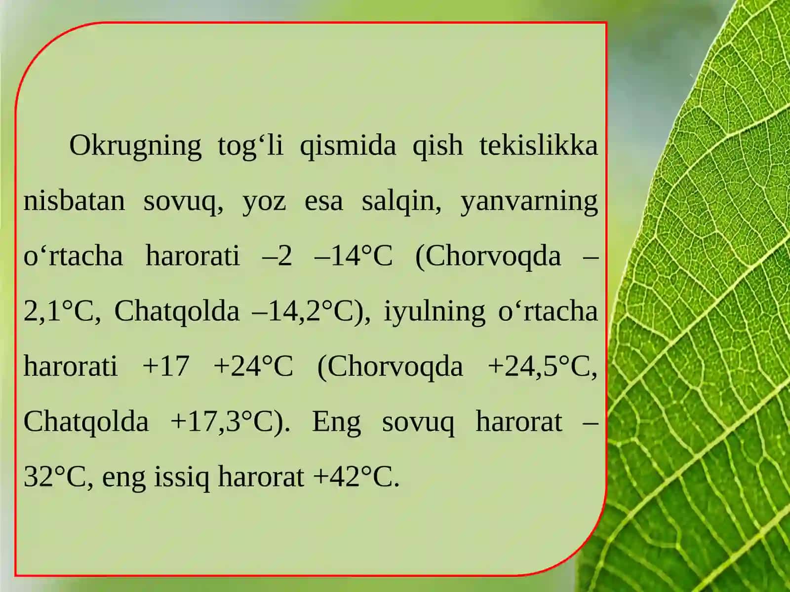 Chirchiq Ohangaron iqlimi, suvlari, tuproqlari, o‘simliklari va hayvonot dunyosi 4