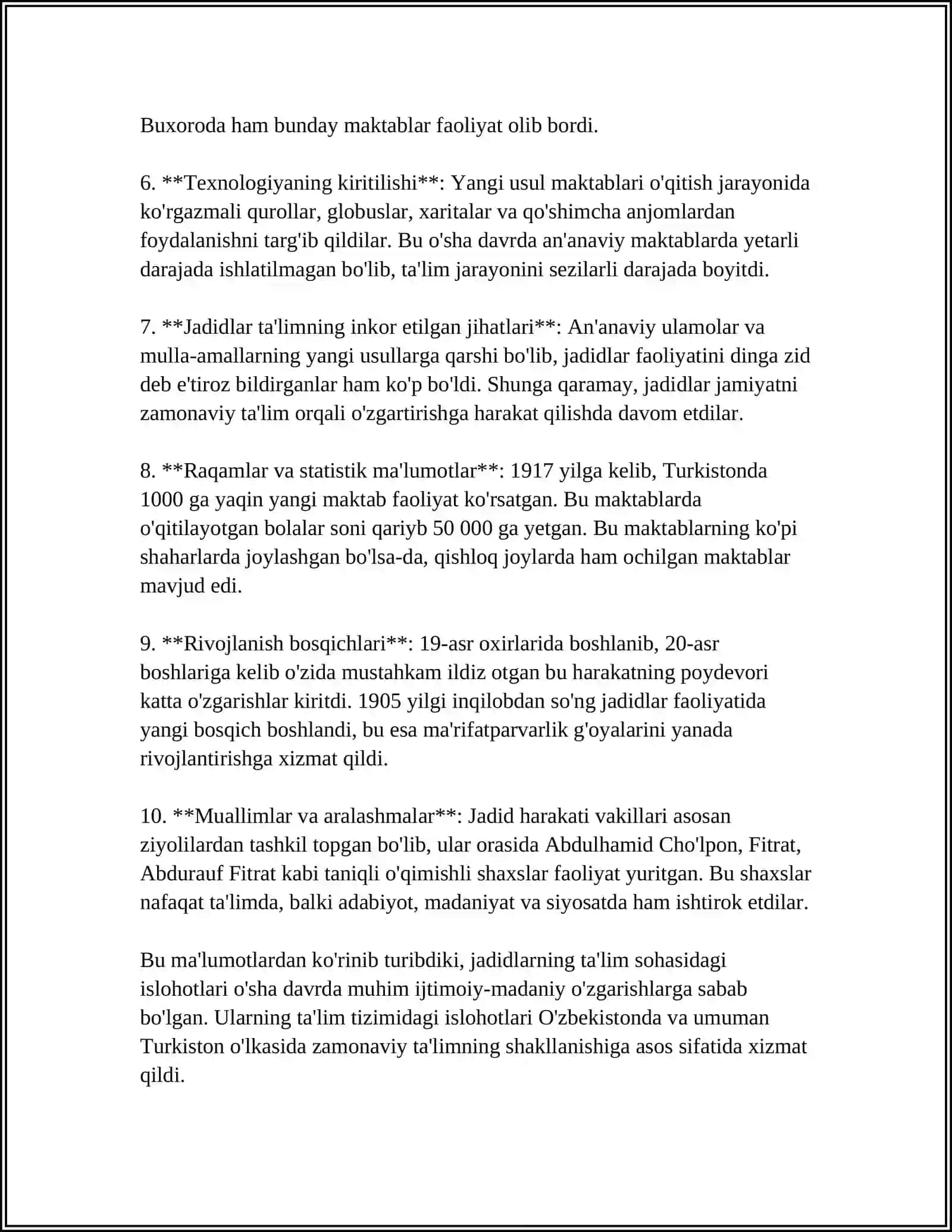 O'zbek jadidlarining ta'lim tizimidagi islohotlari 4