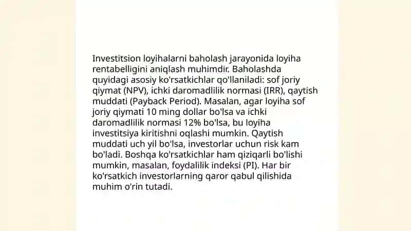 Pul oqimlari va kapital byudjetlashtirishning boshqa masalalari 4